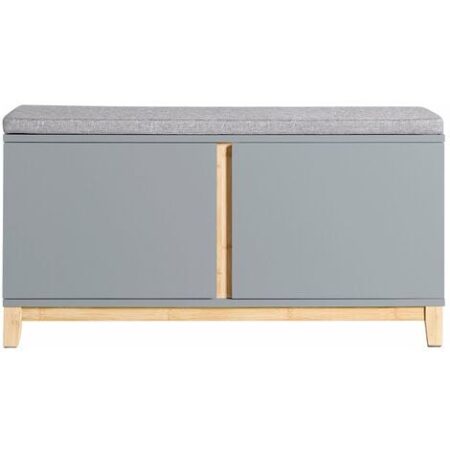 SoBuy Panca Scarpiera Ingresso Con Seduta, Cassapanca Contenitore Con 2 Ante, 90x34x46cm FSR117-HG