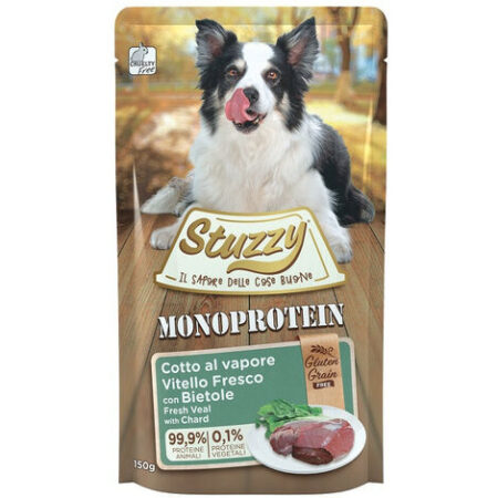 Stuzzy Monoproteico Grain&Gluten Free per Cane da 150g  Vitello e Bietole