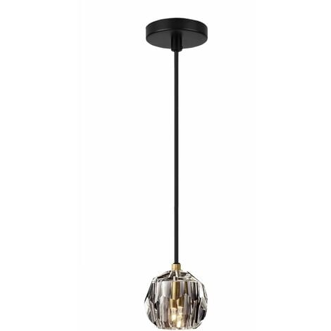 LAMPADA A SOSPENSIONE APP586-1CP CRISTALLO NERO 1-PUNTI LUCE G9 8X8X7-100CM REGOLABILE