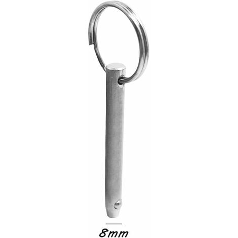 Set di 4 perni a sgancio rapido, diametro 8mm e 6,3mm, lunghezza totale 76mm, realizzati interamente in acciaio inox 316