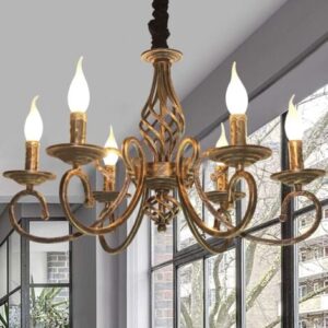 Ganeed Lampadari rustici a 6 luci, lampadario vintage country francese, lampadario a sospensione in metallo bronzo antico, lampada a sospensione per cucina a isola, fattoria, sala da pranzo, soggiorno