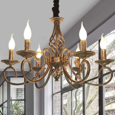 Ganeed Lampadari rustici a 6 luci, lampadario vintage country francese, lampadario a sospensione in metallo bronzo antico, lampada a sospensione per cucina a isola, fattoria, sala da pranzo, soggiorno