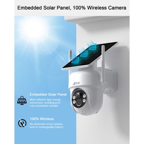 ANRAN Telecamera/Videocamere di sorveglianza esterni360 ° pan tilt solare senza fili all'aperto wifi  di  monitoraggio Q04 + fissa solare senza fili telecamera di monitoraggio C3