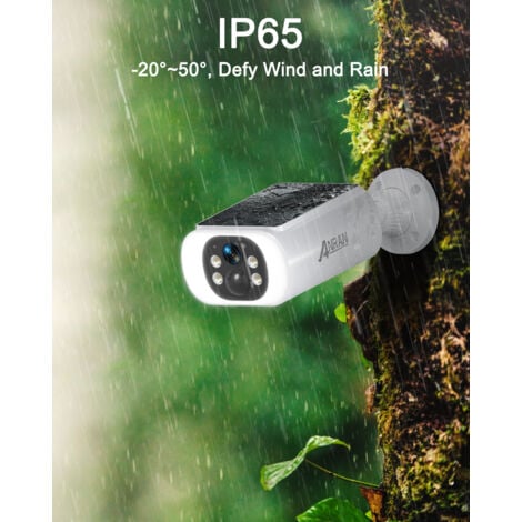 ANRAN Telecamera/Videocamere di sorveglianza esterni360 ° pan tilt solare senza fili all'aperto wifi  di  monitoraggio Q04 + fissa solare senza fili telecamera di monitoraggio C3