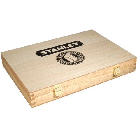Set di 5 scalpelli - Manico in legno laccato - Lama in acciaio cromato - STANLEY, 2-16-217