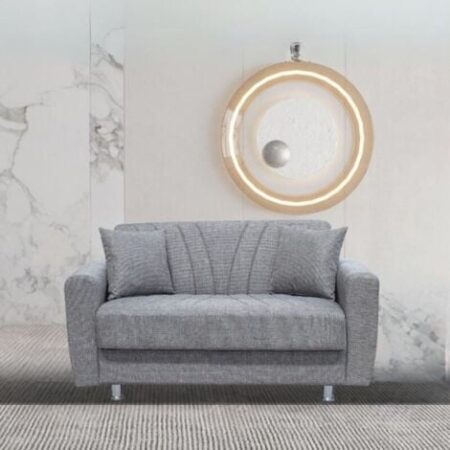 Divano 2 posti con contenitore e funzione letto Poem tortora 149x78x78H
