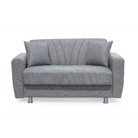 Divano 2 posti con contenitore e funzione letto Poem tortora 149x78x78H