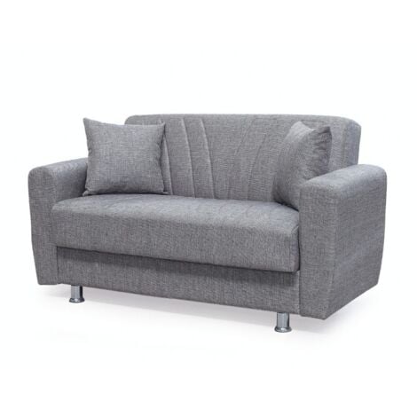 Divano 2 posti con contenitore e funzione letto Poem tortora 149x78x78H