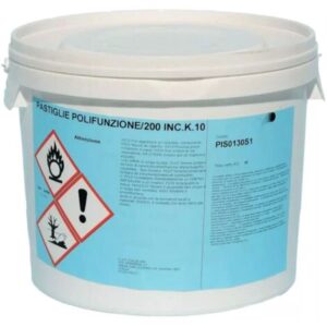 Brenntag Cloro Multifunzione Pastiglie da 200g Dicloro per Pacqua Piscina 10 kg