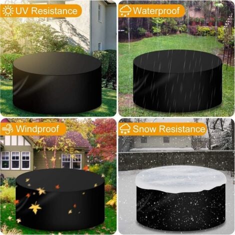 Copertura da giardino rotonda Protezione impermeabile Antivento Anti-UV Resistente allo strappo Copertura per tavolo Oxford 210D, 230x100 cm
