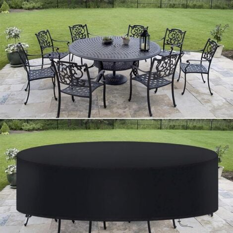 Copertura da giardino rotonda Protezione impermeabile Antivento Anti-UV Resistente allo strappo Copertura per tavolo Oxford 210D, 230x100 cm