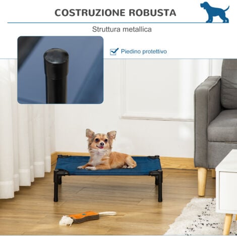 PawHut Brandina per Cani Rialzata e Portatile Nero e Marrone