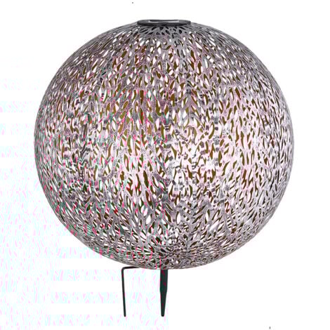 Lanterna solare da giardino luce solare LED con presa IP44, terra appuntita, struttura in metallo oro antico argento grigio, 1x LED 3000K, PxH 27x38 cm