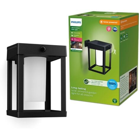 Philips applique lampada solare camill a muro con sensore 3000k 1,4w/3,7v ip44 26391800