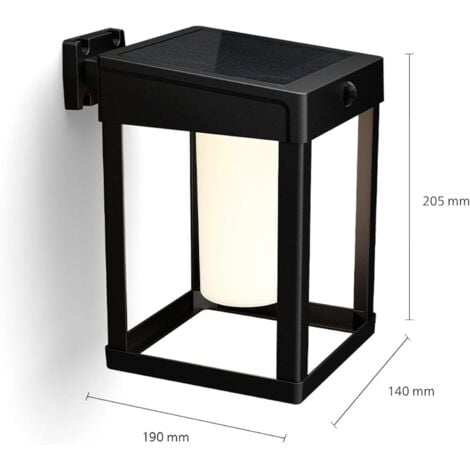 Philips applique lampada solare camill a muro con sensore 3000k 1,4w/3,7v ip44 26391800