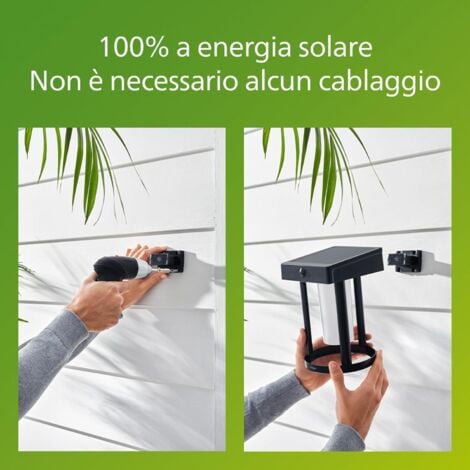 Philips applique lampada solare camill a muro con sensore 3000k 1,4w/3,7v ip44 26391800