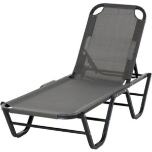 Outsunny Sdraio da Giardino in Alluminio Reclinabile a 5 Livelli Color Grigio