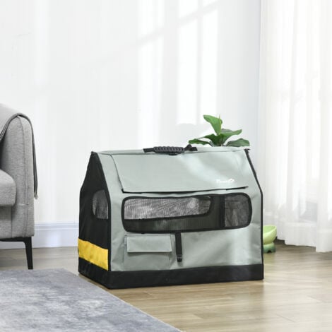 PawHut Rimorchio per Cani 3 in 1 con Bandierina e Casetta Rimovibile Grigio