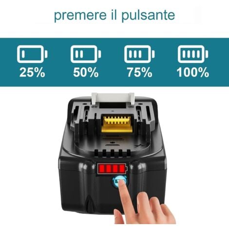 Sostituzione per Makita Batteria 18V BL1860 B BL1850B BL1840B BL1840 BL1845 1942 205-3 1943 309-1 LXT-400 con display LED