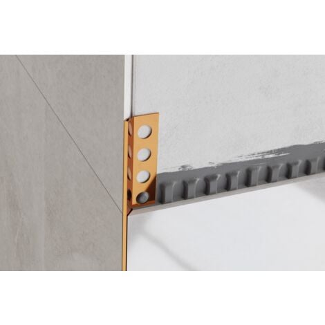 Profilo Rs angolare rettificato  a 45 gradi in acciaio inossidabile 1.2cm x 244cm - Rame lucido
