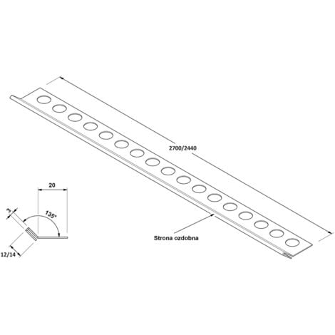 Profilo Rs angolare rettificato  a 45 gradi in acciaio inossidabile 1.2cm x 244cm - Rame lucido