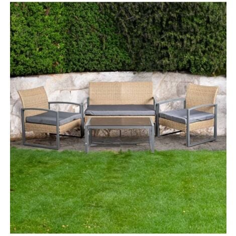 set da giardino eurogarden "iris" miele 4 sedute e tavolino