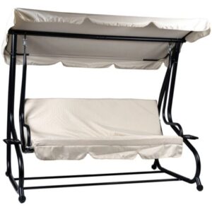 dondolo da esterno 3 posti eurogarden beige 200x120x164 cm
