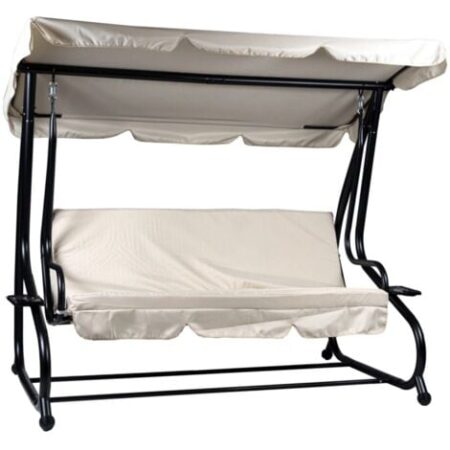 dondolo da esterno 3 posti eurogarden beige 200x120x164 cm