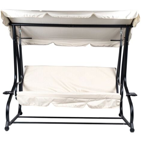 dondolo da esterno 3 posti eurogarden beige 200x120x164 cm