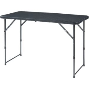 Tavolo da Picnic Adelfia Pieghevole – Nero Effetto Rattan [en.casa]