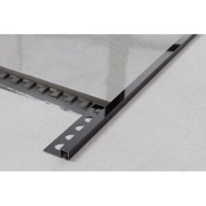 Profilo decorativo QS in acciaio inossidabile per piastrelle 1cm x 244cm – Nero lucido
