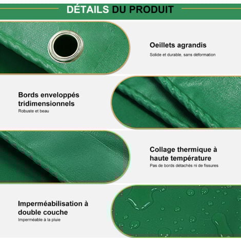 Telo Spesso Ultra Resistente,SDLOGAL,Multifunzione 300 g/m², 4x6m, Riparo, Telo Protettivo - Impermeabile, Telo Telo - Copertura Esterna Impermeabile per Camion, Mobili da Giardino, Legno - Verde