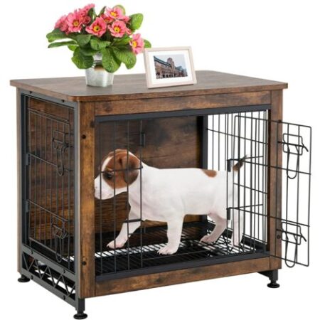 MaxxPet Gabbia per Cani - Mobili per la Casa per Cani - Kennel Cane Grande - Cuccia Moderna da Interno - Casetta per Animali - Vassoio Multiuso Rimovibile - con 2 Porte - 69x51x60 cm - Nero