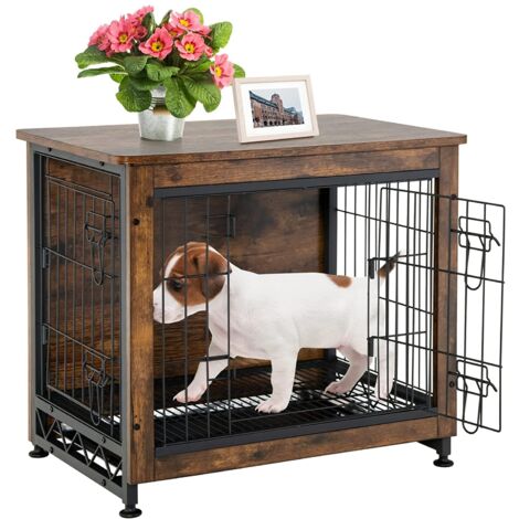 MaxxPet Gabbia per Cani - Mobili per la Casa per Cani - Kennel Cane Grande - Cuccia Moderna da Interno - Casetta per Animali - Vassoio Multiuso Rimovibile - con 2 Porte - 69x51x60 cm - Nero