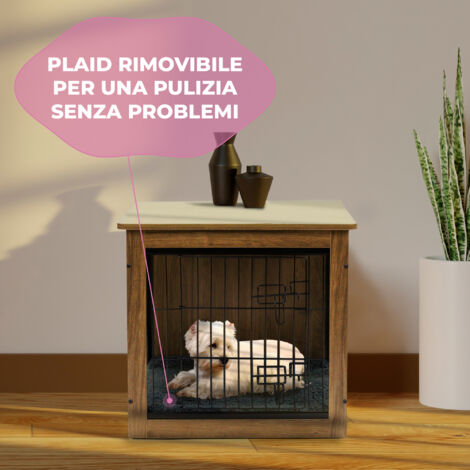 MaxxPet Gabbia per Cani - Mobili per la Casa per Cani - Kennel Cane Grande - Cuccia Moderna da Interno - Casetta per Animali - Vassoio Multiuso Rimovibile - con 2 Porte - 69x51x60 cm - Nero