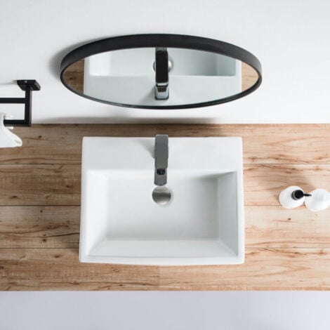Lavabo da appoggio in ceramica CORRIENTES 53 x 42 cm