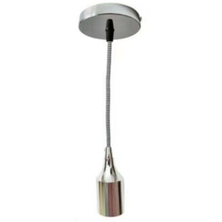 PORTALAMPADA LAMPADARIO SOSPENSIONE SOFFITTO PENDENTE VINTAGE 2MT JD02 CROMATO