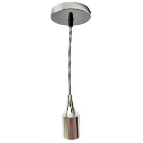 PORTALAMPADA LAMPADARIO SOSPENSIONE SOFFITTO PENDENTE VINTAGE 2MT JD02 CROMATO