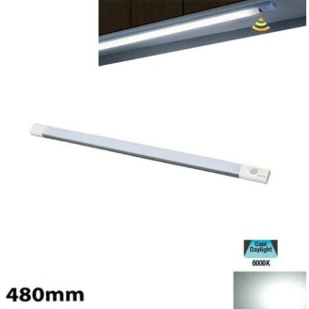 BARRA A LED CUCINA LUCE FREDDA SENSORE MOVIMENTO SOTTO PENSILE RICARICABILE 48CM
