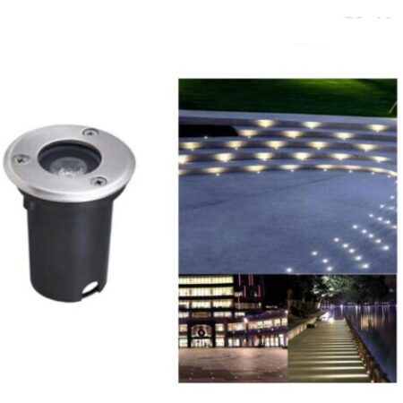 FARETTO 1W LED SEGNAPASSO TERRA TONDO INCASSO LUCE BIANCA FREDDA 6500K