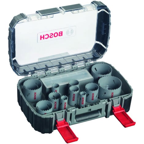 Set di seghe a tazza HSS bimetalliche Bosch, 17 pezzi, 20 - 60, 68, 76 mm