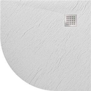 Piatto doccia bianco effetto pietra mod. Blend 90×90 cm semicircolare