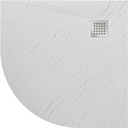 Piatto doccia bianco effetto pietra mod. Blend 90x90 cm semicircolare