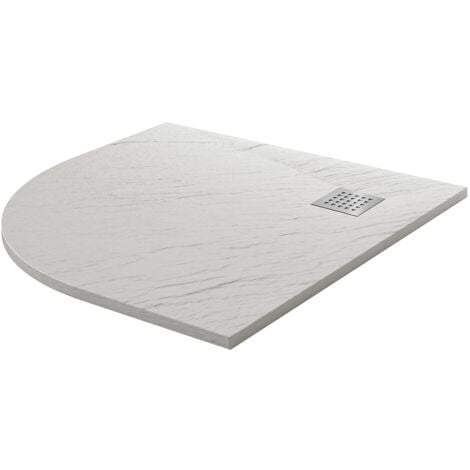 Piatto doccia bianco effetto pietra mod. Blend 90x90 cm semicircolare