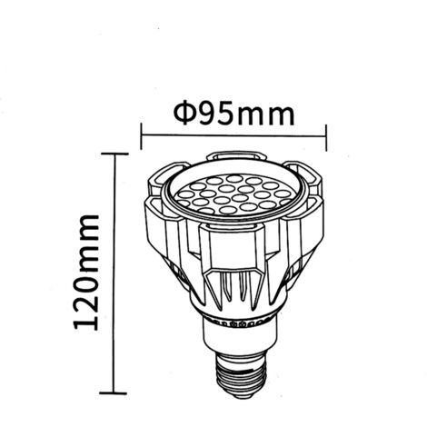 Lampadina LED PAR30 E27 35W Lampada Faretto Nero L5-PAR30-35WLuce Calda 3000k
