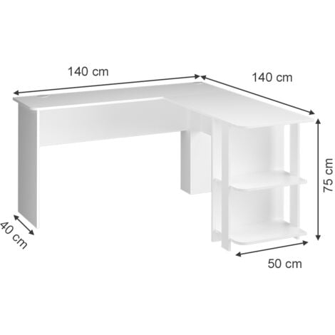 Scrivania angolare Nikita, Bianco, 140 x 140 cm, Vicco