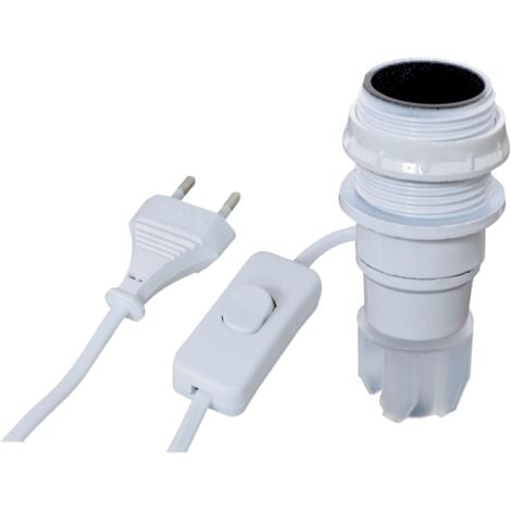 Tibelec 859110 - Adattatore da bottiglia E14, con interruttore e spina, colore: bianco