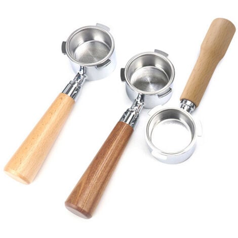 Portafiltro per caffè senza fondo da 51 mm, con cestello filtrante e manico in legno di ricambio, per macchina da caffè Delonghi EC680 EC685, filtri in lega, accessori per l'estrazione del caffè