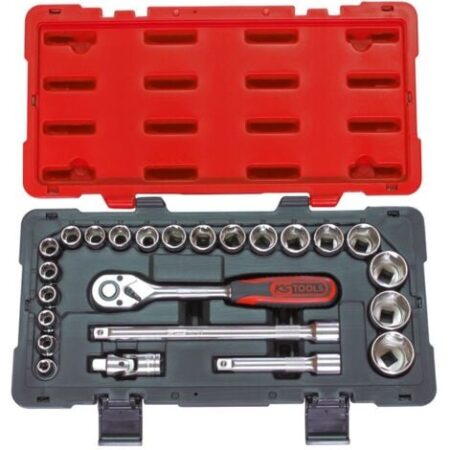 Scatola di bussole, cricchetti e accessori - ULTIMATE 1/2'' 24 pezzi - KS TOOLS - 922.0623