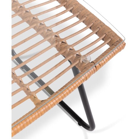 Set da giardino 4 posti IMPERIA BEIGE, tavolino da esterno + divano 2 posti + 2 poltrone, beige, resistente ai raggi UV